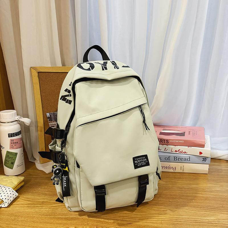 Big Capacity Simple Backpack With Letter Print Design And Waterresistant Fabric