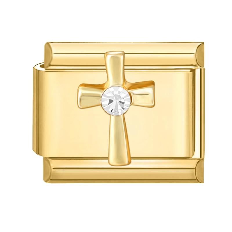 New Y2K Gold Color Butterfly Moon Bow Shell Star Pearl Pendant Italian Charm Link Fit 9mm Stainless Steel Bracelet DIY Making