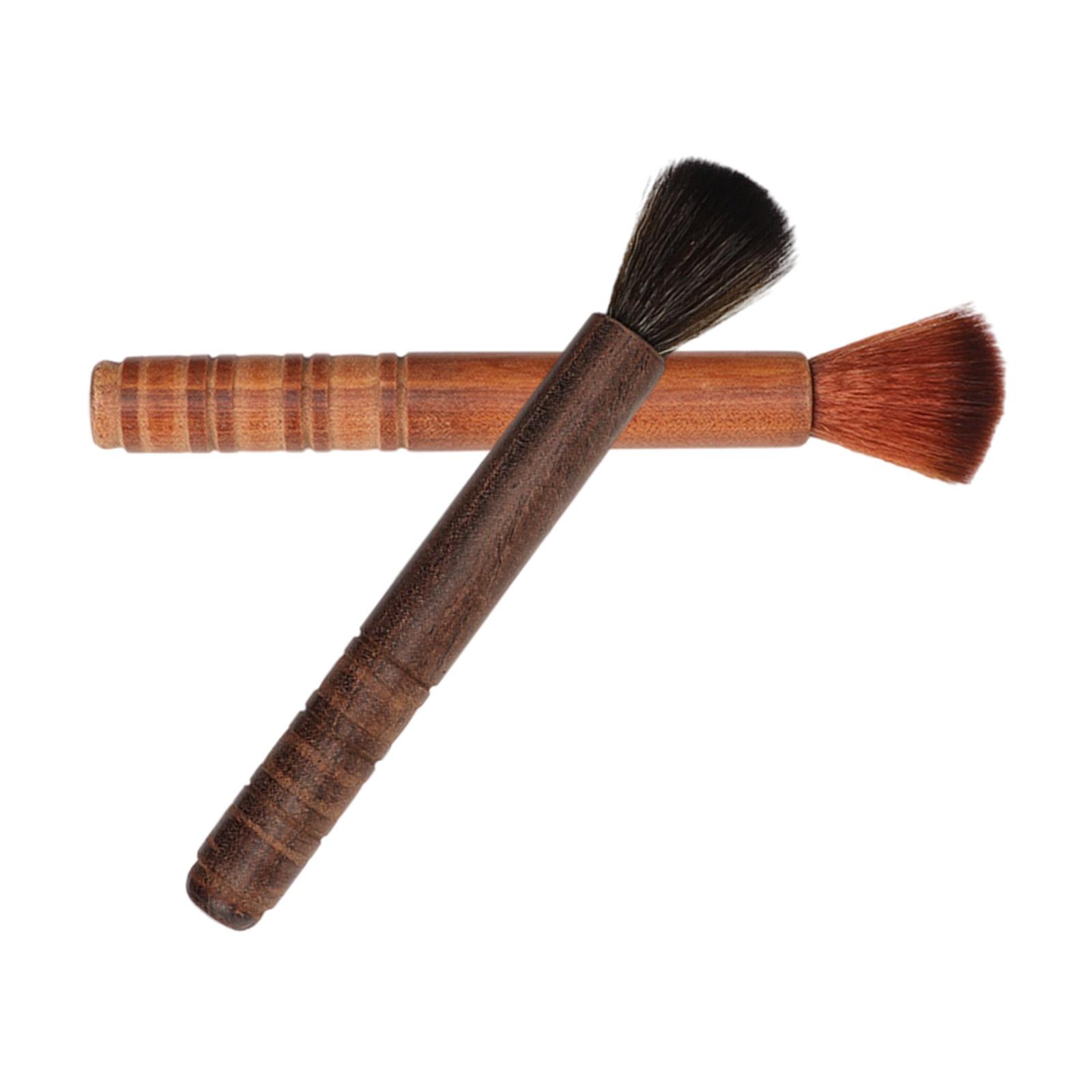 

Set of 2 Ebony Teapot Brushes Ergonomic Handle Soft Bristles Brush for Teas Tray Safe and Effective Cleaning Tool