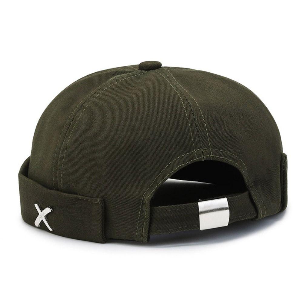 Casquette Dôme Melon Vintage Métal Logo X Casquettes Melon Décontractées Chapeau sans Bord pour Loisirs Streetwear