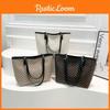 Stylish Elegant Plaid Tote Bag For Women Spacious Capacity Chic Shoulder Bag