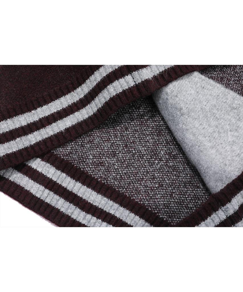 Cpgn Studio [2-Way] Varsity Snap Cardigan Burgundy
