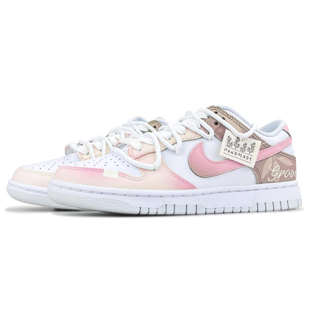 Nike Dunk Peach Blossom Slip Resistant Abrasion Resistant Low Top Skateboard Shoes Unisex Romantic Pink HF0730-160(Team237-)