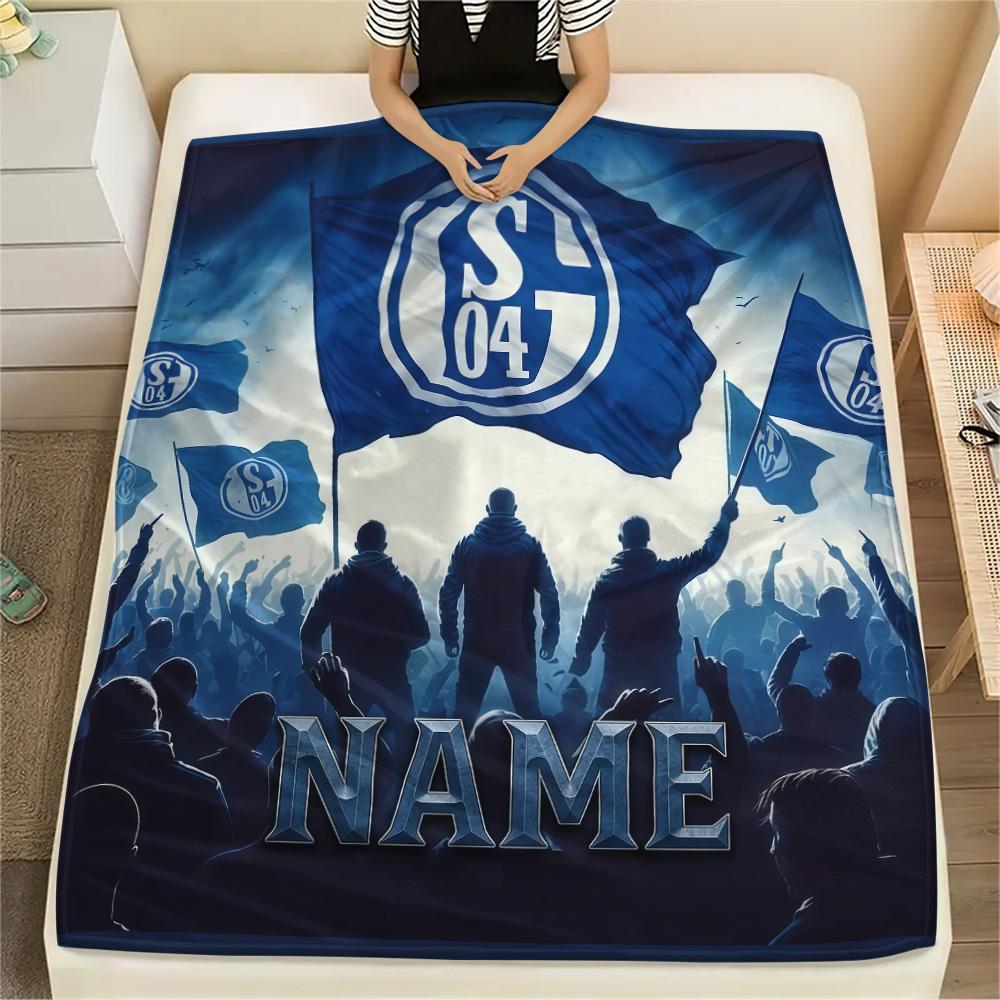 Personalisierte Schalke 04 Flanelldecke, Hohe Qualität, Bequem für alle Jahreszeiten, Heimdekoration, Wärme und Komfort