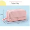 Angoo 4 Partitions Pencil Bag Pen Case Dual Side Open Easy Handle Storage Pouch for Stationery