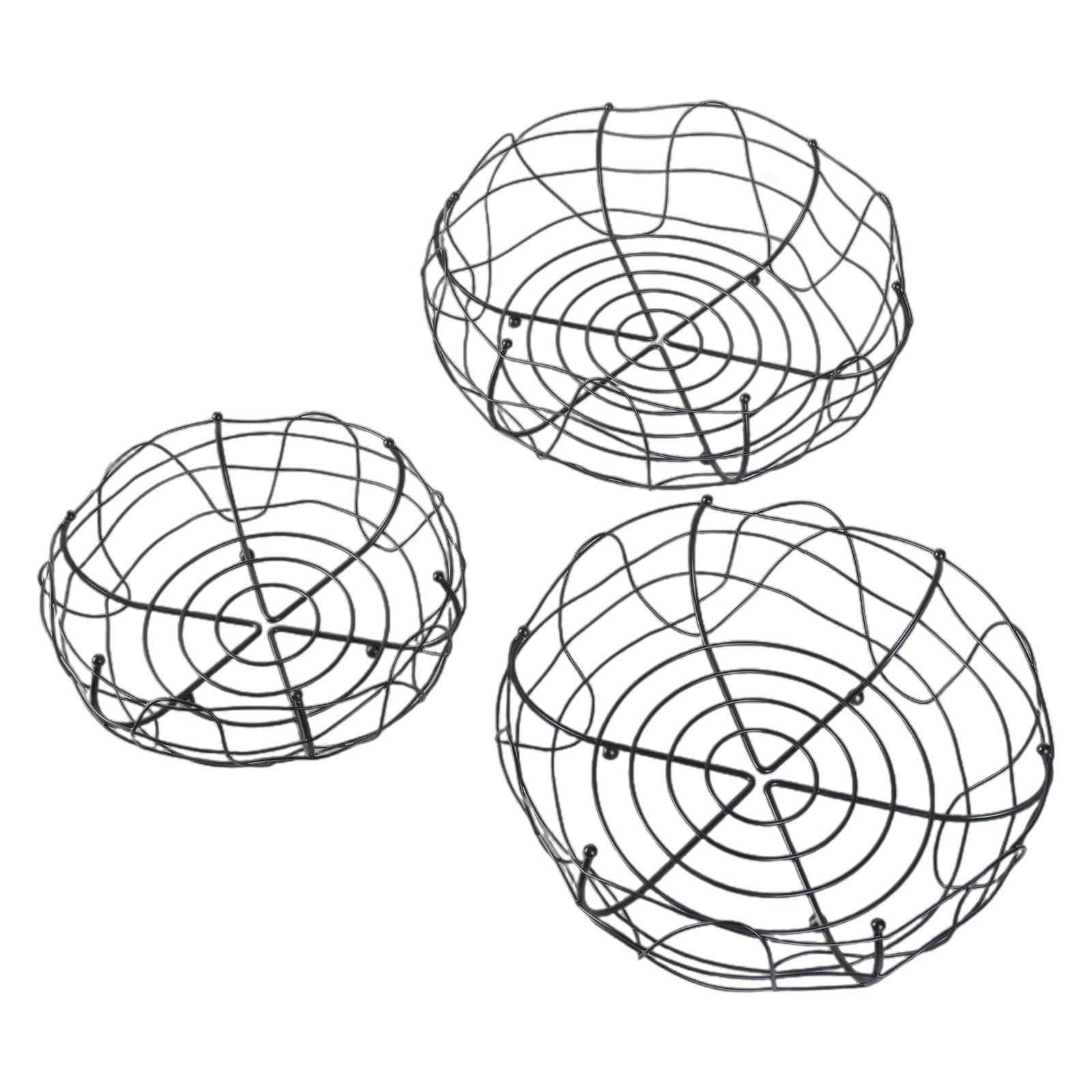 

Set Of 3 Nordic Style Metal Fruit Baskets Modern Fruit Display Bowl Set For Effortless Kitchen And Tabletop Organizatio чорний