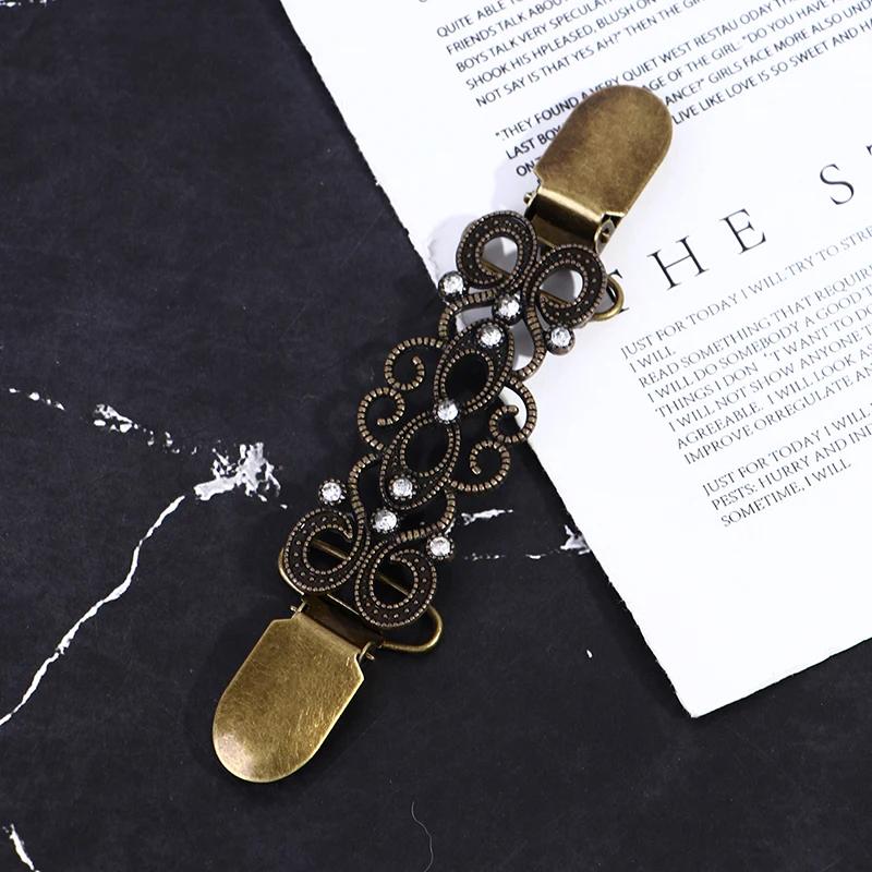 Vintage Sweater Shawl Clips Dresses Cardigan Collar Brooch Clip Fashion Shirts Clips for Women Girls Connection Buckle Shirt