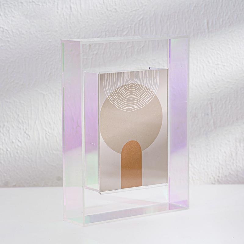 Wall Iridescent Free Standing Photo Display for Office & Home,Frame Acrylic Picture Frame for Family,Friends,Art,Kid,Baby,Pet