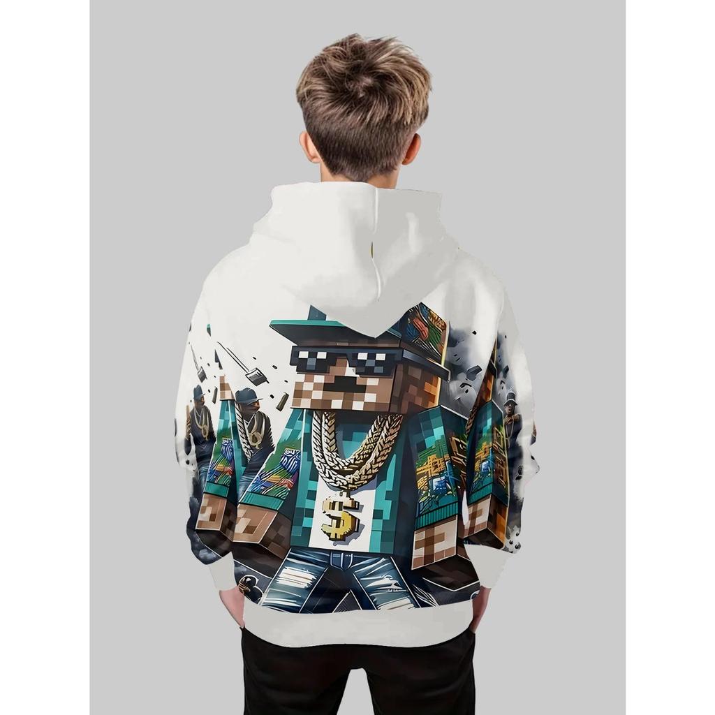 Neuer Anime-Hoodie, 3D-Cartoon-Kinderbekleidung für Jungen und Mädchen, langärmlige Herbstkleidung, geeignet für Kinder im Alter von 5-14 Jahren