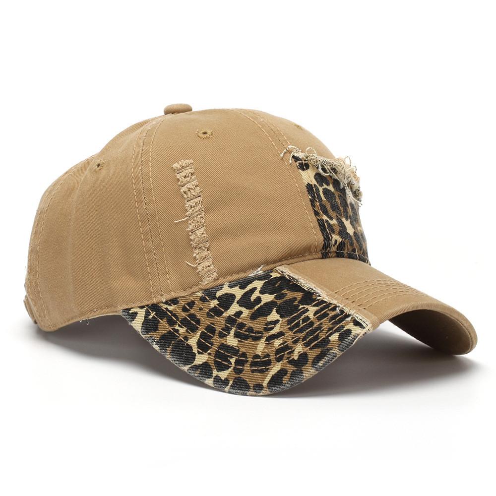 

Leopard Print Baseball Cap With Sun Protection For Casual Wear Khaki