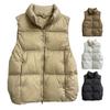 Women's Puffer Vest Casual Sleeveless Stand Collar Down Jacket Winter Warm Zip Up Outerwear with Pockets