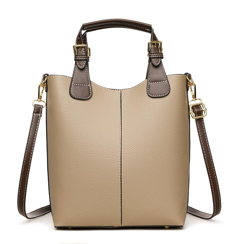 

Spring and summer new fashion contrasting color design sense versatile tote bag fashion child and mother bag portable shoulder bag хакі