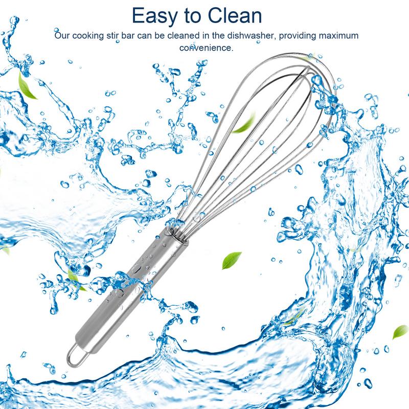 8" 10" 12" Egg Whisk Stainless Steel Egg Whisk Kitchen Wire Balloon Whisk Milk Egg Beater Egg Mixing Mixer Tools