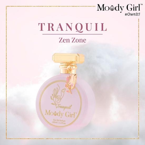 Moody Girl Luxury Perfume for Women I Tranquil Perfume, 100 ml with Chic Glitter Pouch Combo