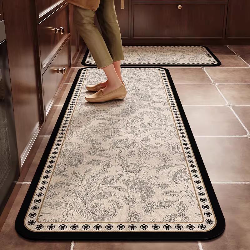 

Kitchen Carpet PVC Waterproof Leather Rug Minimalist Long Rugs Oil-proof Non-slip Floor Mat Home Decor Alfombra De Cocina 50x80cm