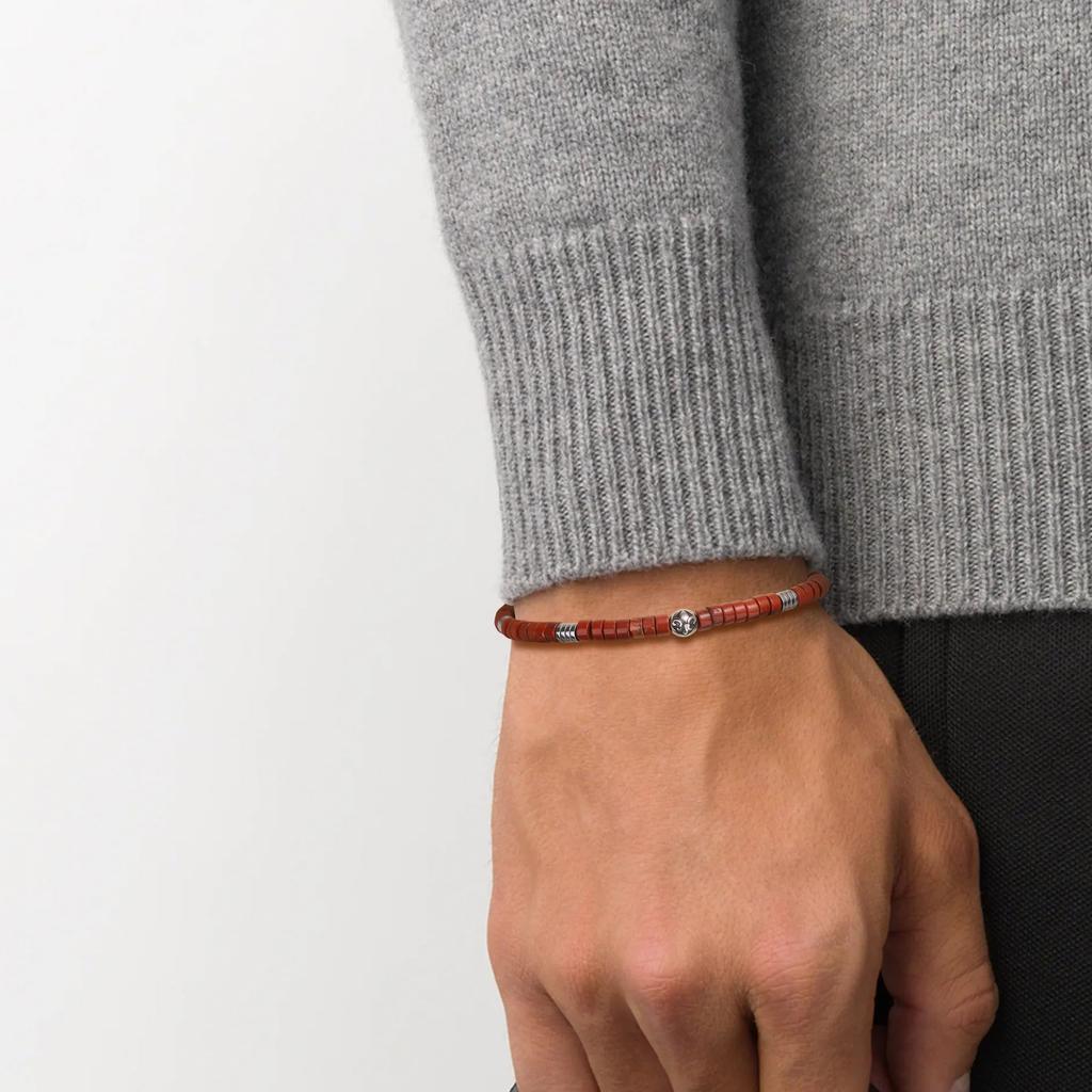 Koai 4mm Red Jasper Amulet Bracelet for Men Fleur-de-Lis