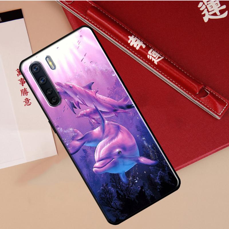 Ocean Dolphin Case For Oppo A40 A78 A54 A74 A94 A17 A57 A77 A76 A16 A96 A18 A60 A80 A38 A58 A98 A15 A5 Pro