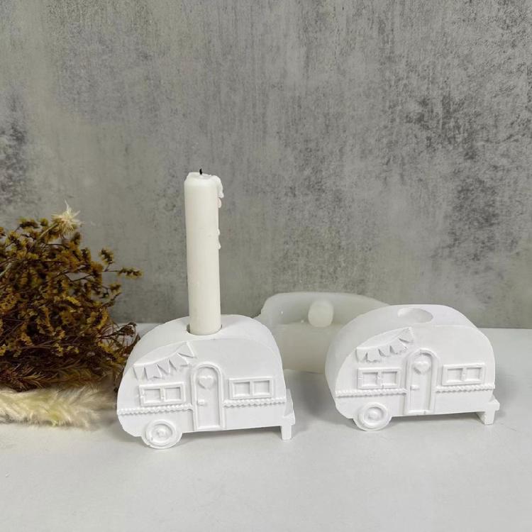 DIY Silicone Molds Bus Shape Candle Holder Mold Candlestick Decorations Moulds