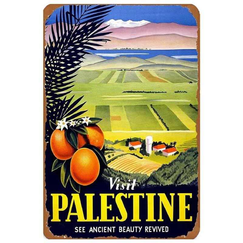 Metal Tin Signs Plaque Landscape View Wall Decoration Vintage Art Posters Iron Painting for Man Cave Home Cafe Garden Club Bar