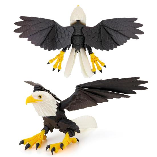 3D Printed Eagle Figurine Movable Joints Eagle Figure Model Toy Articulated Bird Figurine Home Office Bookshelf Desktop Decoration Ornament