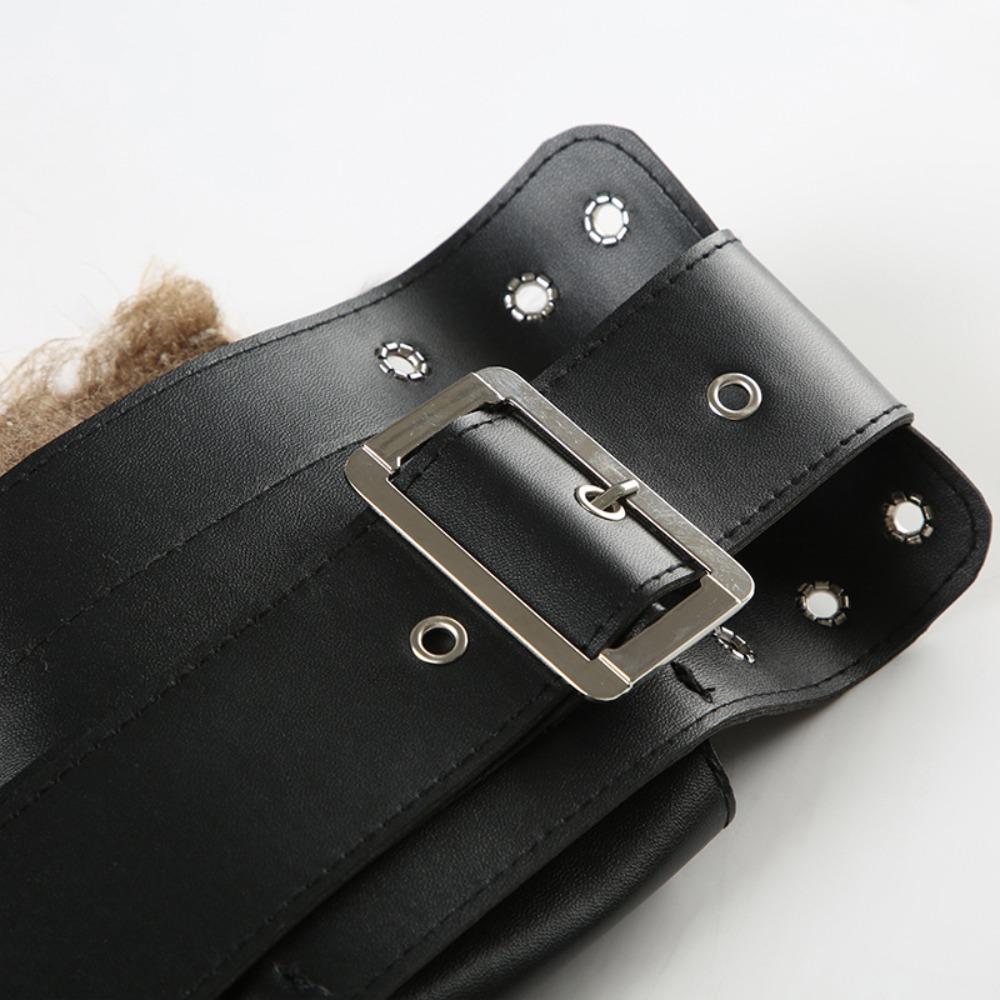 Zinc Zinc Alloy Hip-hop Belt Vintage PU Waist Bag Elegant Fur Tassels Waistband  Streetwear