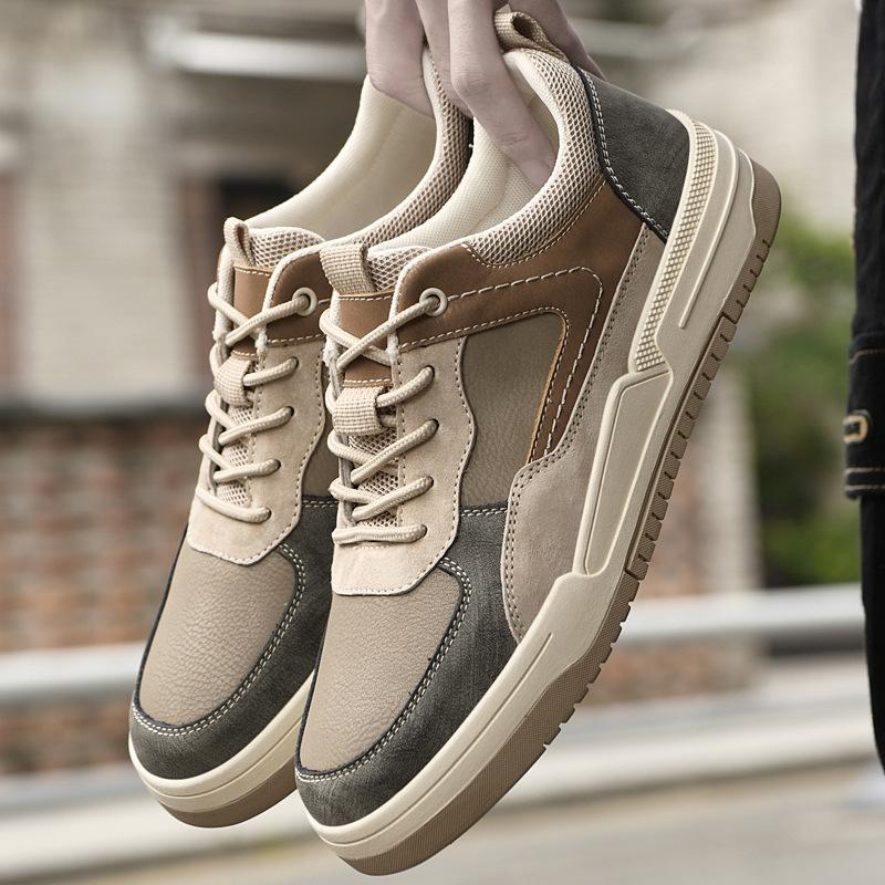 Men's Shoes New Men's Business Casual Shoes Non-slip Soft-soled Breathable Board Shoes Men's Splicing Retro Sports Shoes Men's