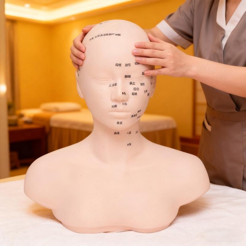 Realistic Massage Therapy Head Model Featuring Stable Filling Structure And Ergonomic Design For Beauty Academies