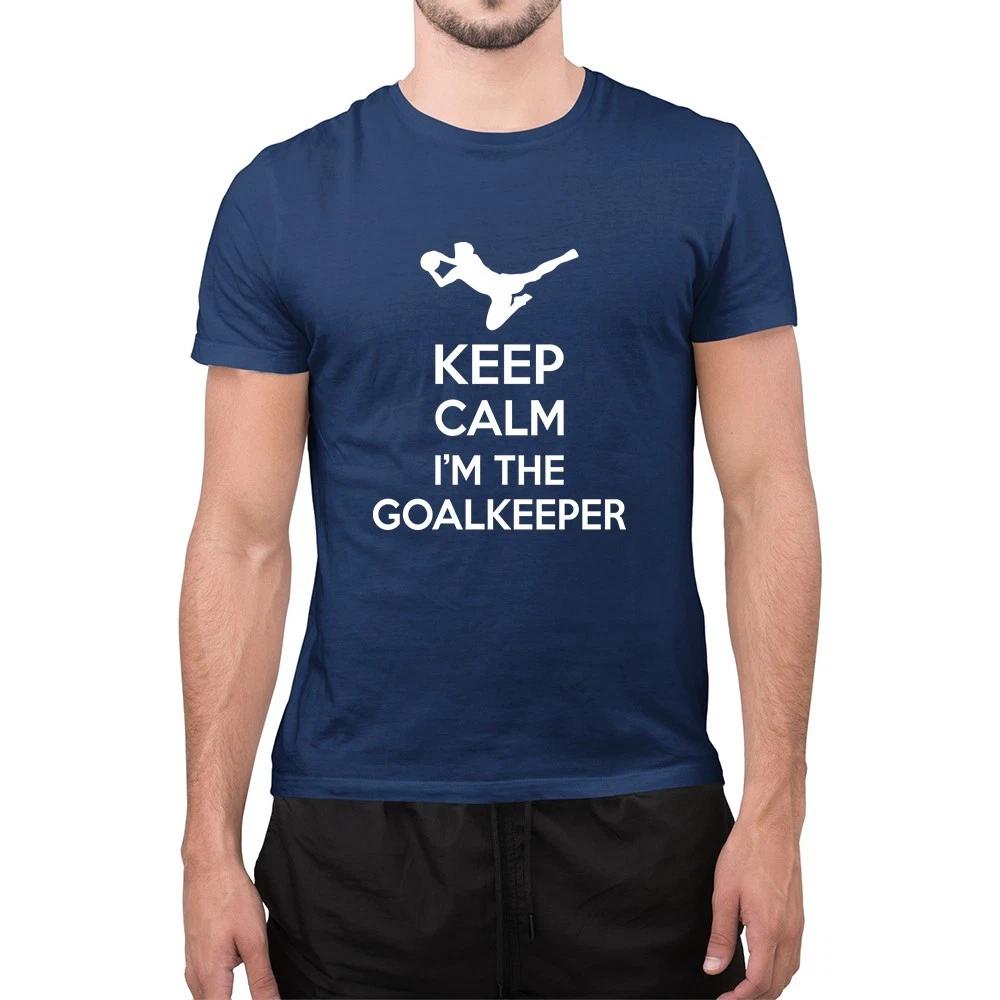 Funny Keep Clam I’m The Goalkeeper Football Soccer Funny T Shirt Top 3XL