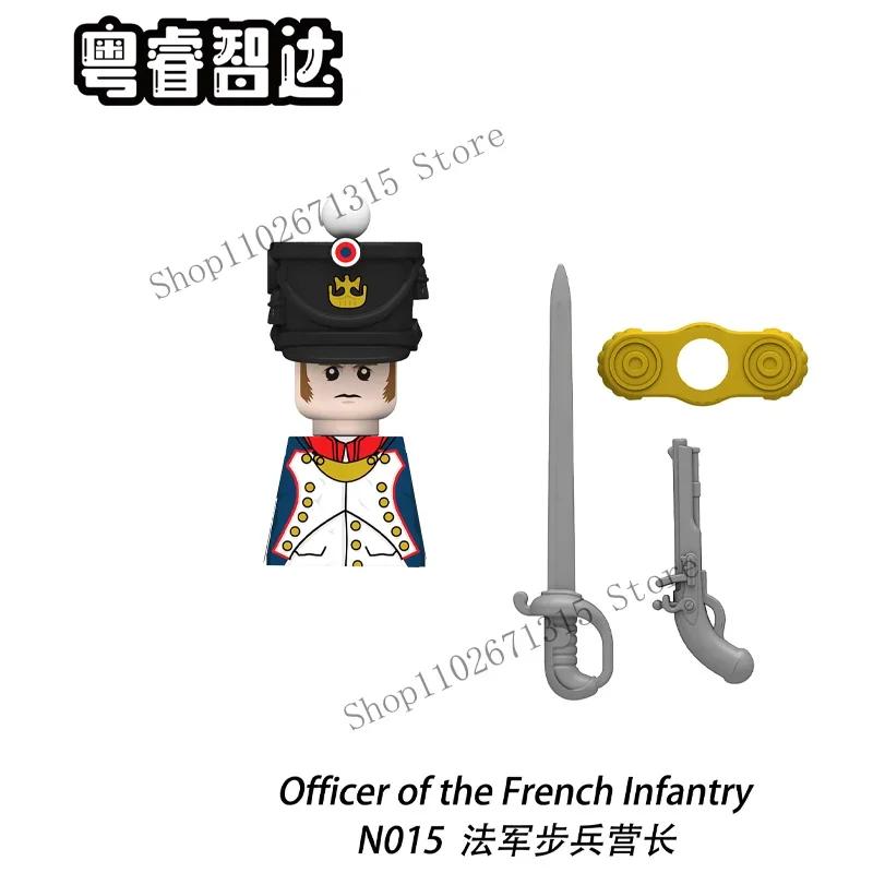Napoleonic Wars Military Soldiers Building Blocks British France Prussia Cavalry Army Russian Infantry Figures Bricks Kids Toys