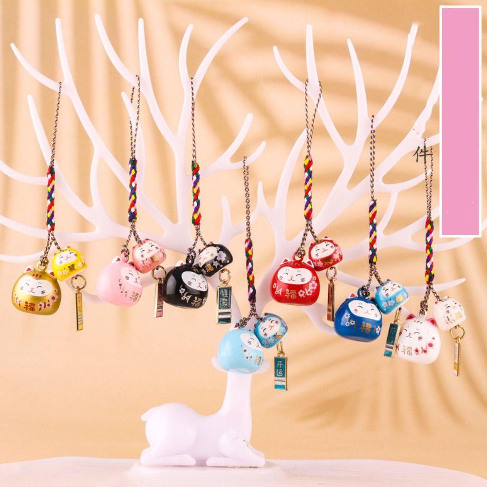 Phone Lanyard Cartoon Key Charm Zinc Zinc Alloy Lucky Cat Pendant Sweet Maneki Neko Key Chain  Girls