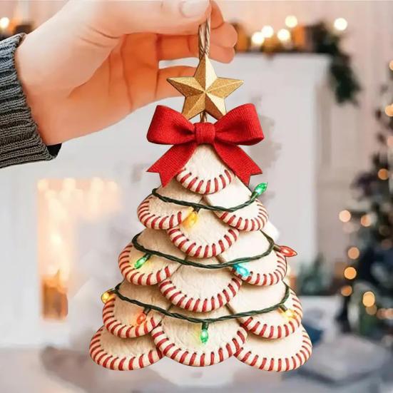 Baseball String Lights Christmas Ornament Festive Lantern Design Sports Enthusiast Christmas Decor Holiday Decoration