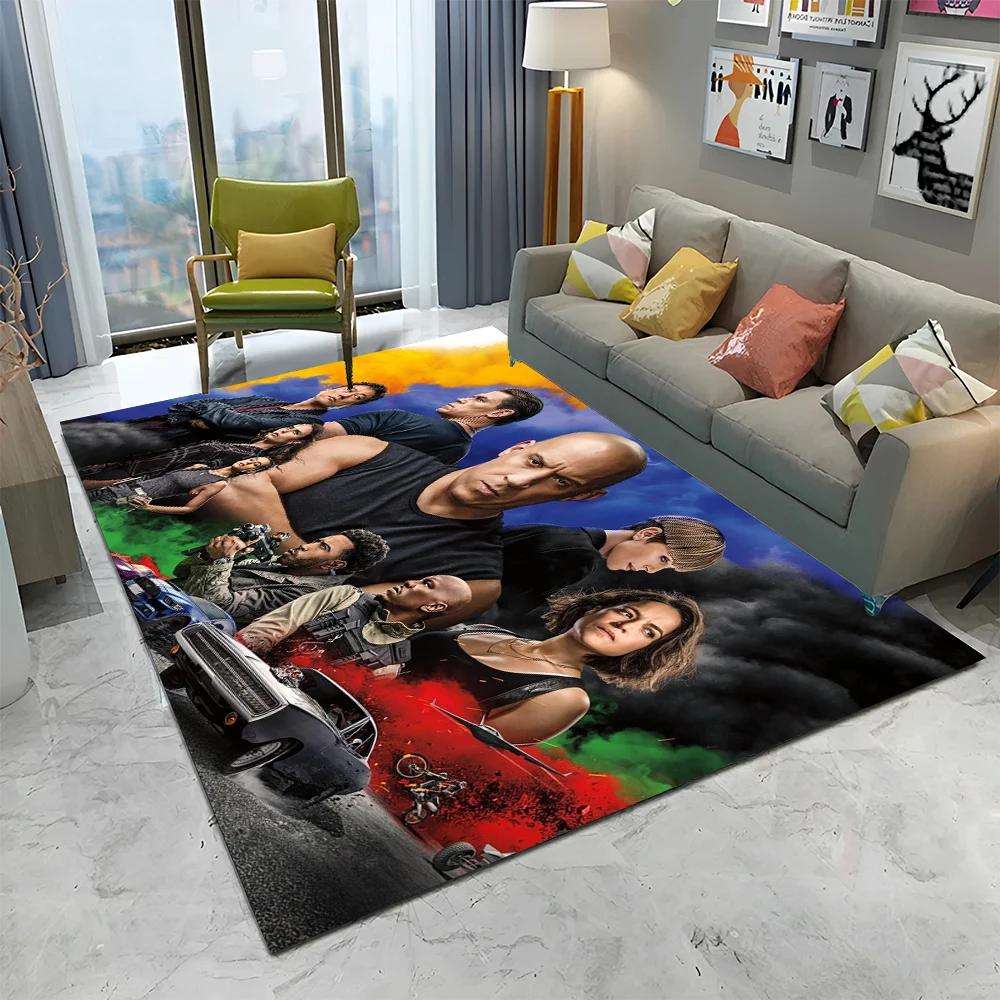 3D Printing HD 10 Fast & Furious X Carpet Rug for Home Living Room Bedroom Sofa Doormat Decor,kids Area Rug Non-slip Floor Mat