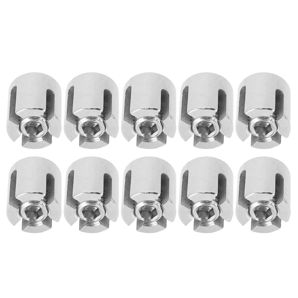 10Pcs Cross Cable Clamp Stainless Steel Wire Railing Clamp Fastener for Indoor Outdoor