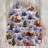 Ladies' Fashionable And Casual Christmas Cute Printed Round Neck Long Sleeved Knitted Yarn