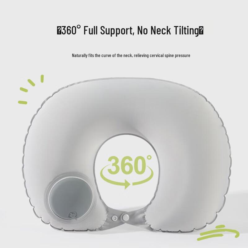 Inflatable U-shaped Neck Travel Pillow Set