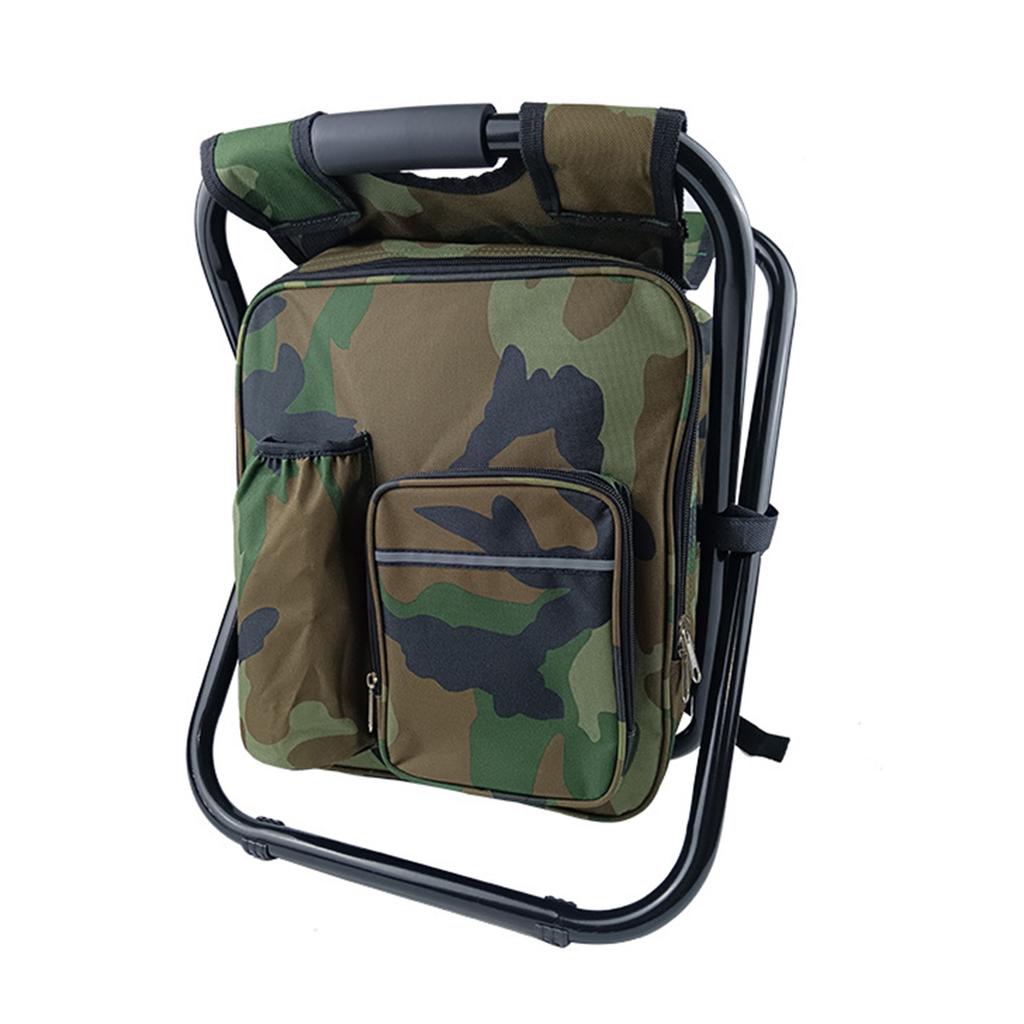 Outdoor Folding Fishing Stool Sturdy Stable Heavy Duty Ice Bag Stool Lightweight Compact Fishing Huntings Use