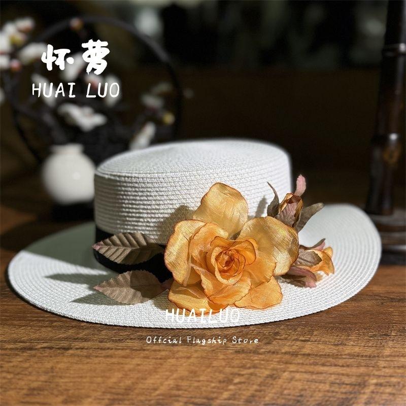 New hand-woven flower vacation beach summer hat sun hat seaside sun protection sun hat