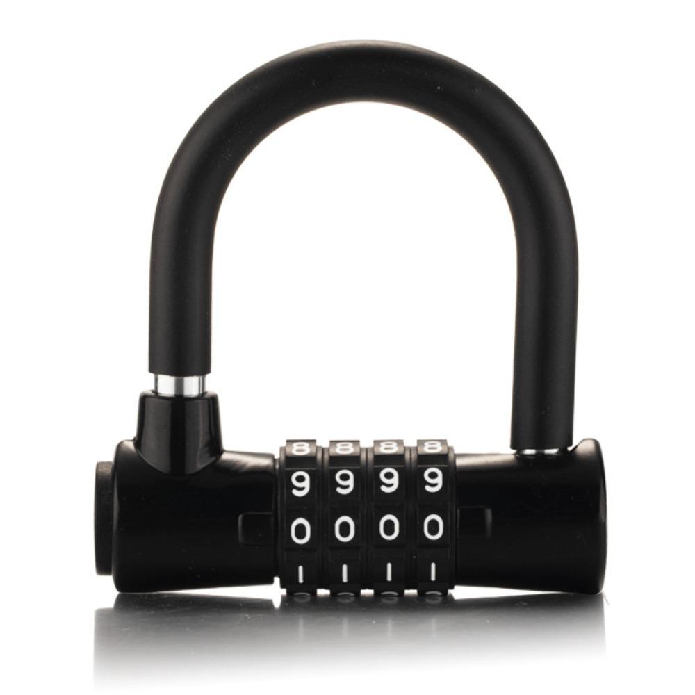 Security U-shaped Password Lock 4-digit Bicycle Lock Portable Password Padlock  Door