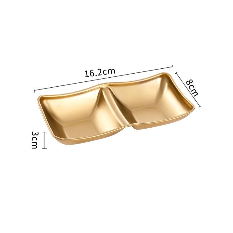 304 Stainless Steel Seasoning Dish Hot Pot Dipping Bowl Soy Sauce Barbecue Sushi Vinegar Plate Condiment Tray Kitchen Tableware