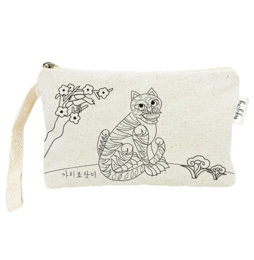 KPop Demon Hunters Magpie & Tiger Pencil Case Pouch DIY Kit Horakdo Character Merchandise