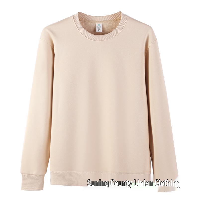 Unisex 420G Extra Thick Hua Cotton Silver Fox Fleece Crew Neck Sweatshirt - Warm Base Layer Top for Autumn and Winter