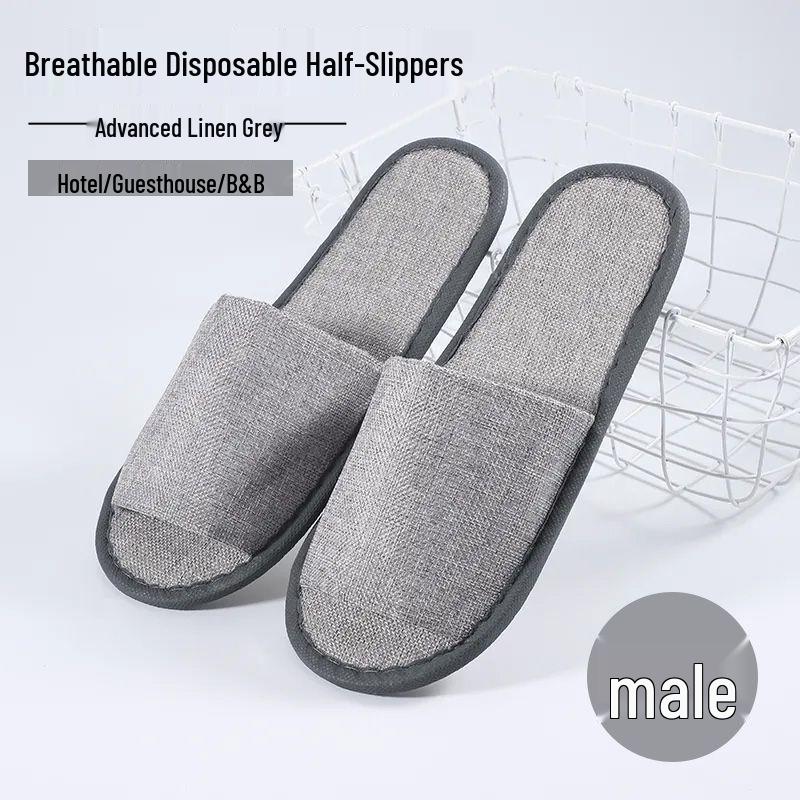 Thickened Non-Slip Disposable Open-Toe Guest Slippers for Hotels and Homes