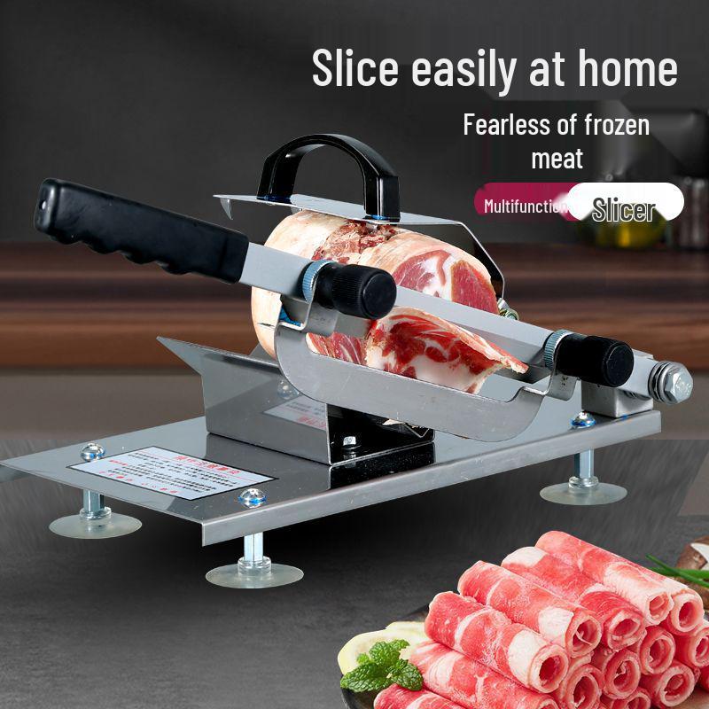 Mutton & Meat Manual Slicer: Household & Commercial Use for Frozen or Cooked Meat, Shaver, and Vegetable Cutter. Single Blade