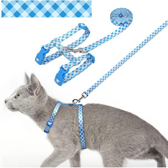 .com : azuza Cat Harness and Leash Set for Safe Walking and Travel, Escape Proof Cat Harness, Lightweight Soft and Comfortable, Adjustable Kitten