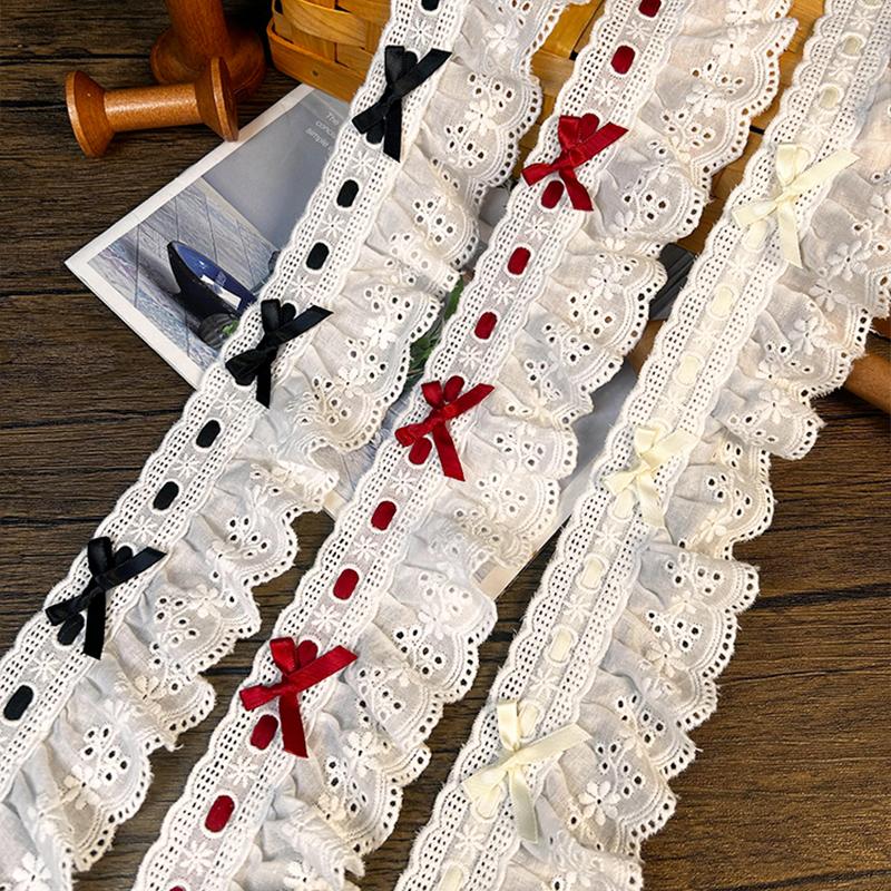 1yard Skirt Lace Accessories DIY Material Polyester Ribbon Embroidery Decorative Sewing Edges DIY Crafts 7cm Wide