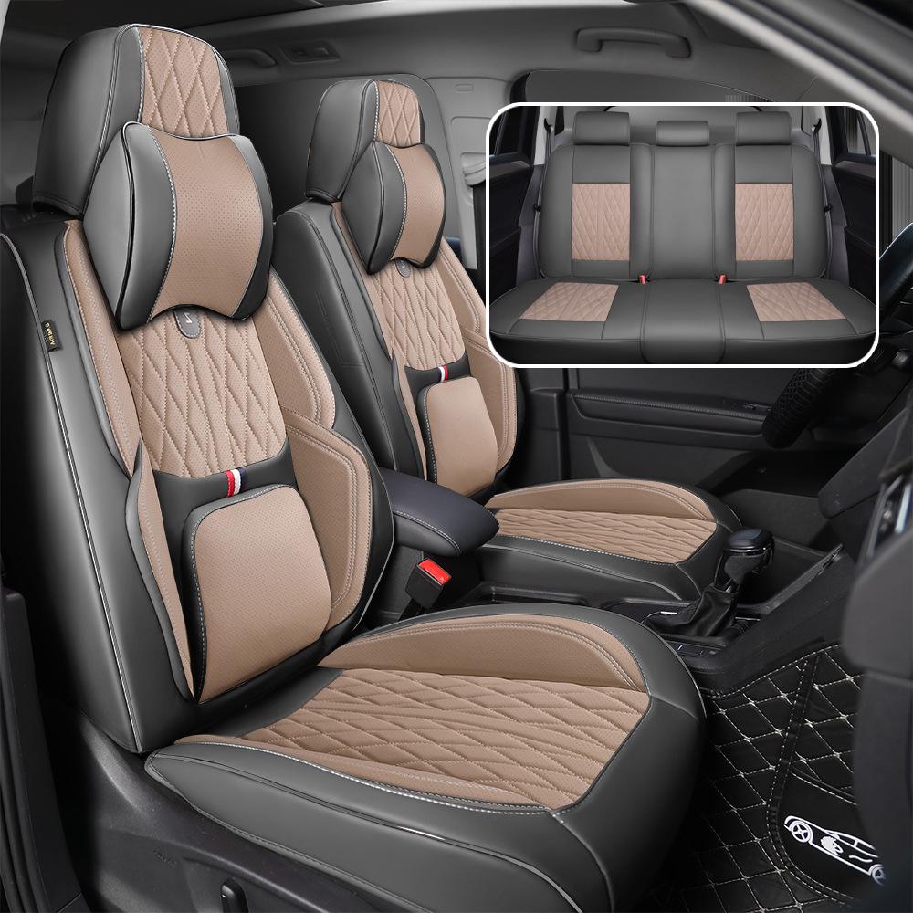 Universal Nappa Leather Car Seat Cushion Set: All-Season, Full Surround, Five-Seat Cover