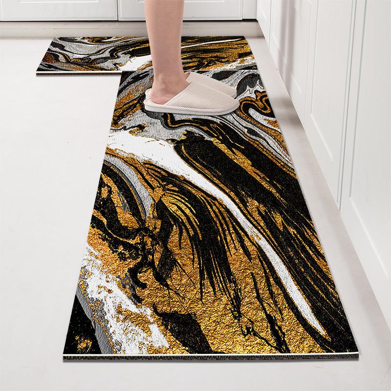1Pcs Anti Fatigue Kitchen Rugs, OneHouse Marble Print Waterproof Non-Slip Thick Cushioned Kitchen Mat Heavy Duty Comfort Standing Mat for Kitchen