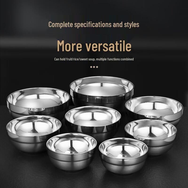 Chengfutang 304 Stainless Steel Double-Layer Insulated Bowls