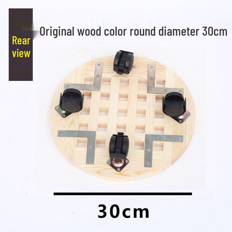 Bonsai Wood Flower Stand with Wheels | Square/Round Anti-Corrosion Elevated Pot Tray for Indoors
