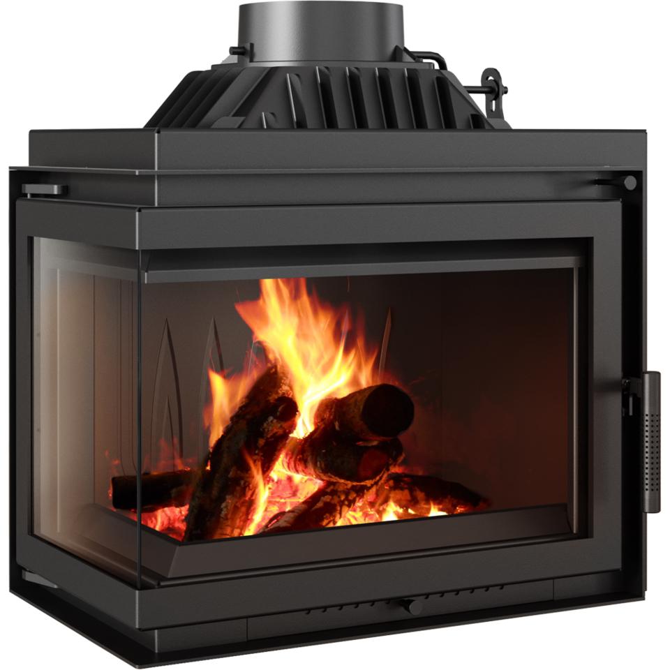 Cast Iron Fireplace KRATKI SIMPLE Left 8 kW Ø 200 Set